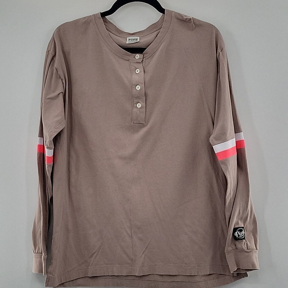 Pink Mauve shirt w/White&Orange stripes size S